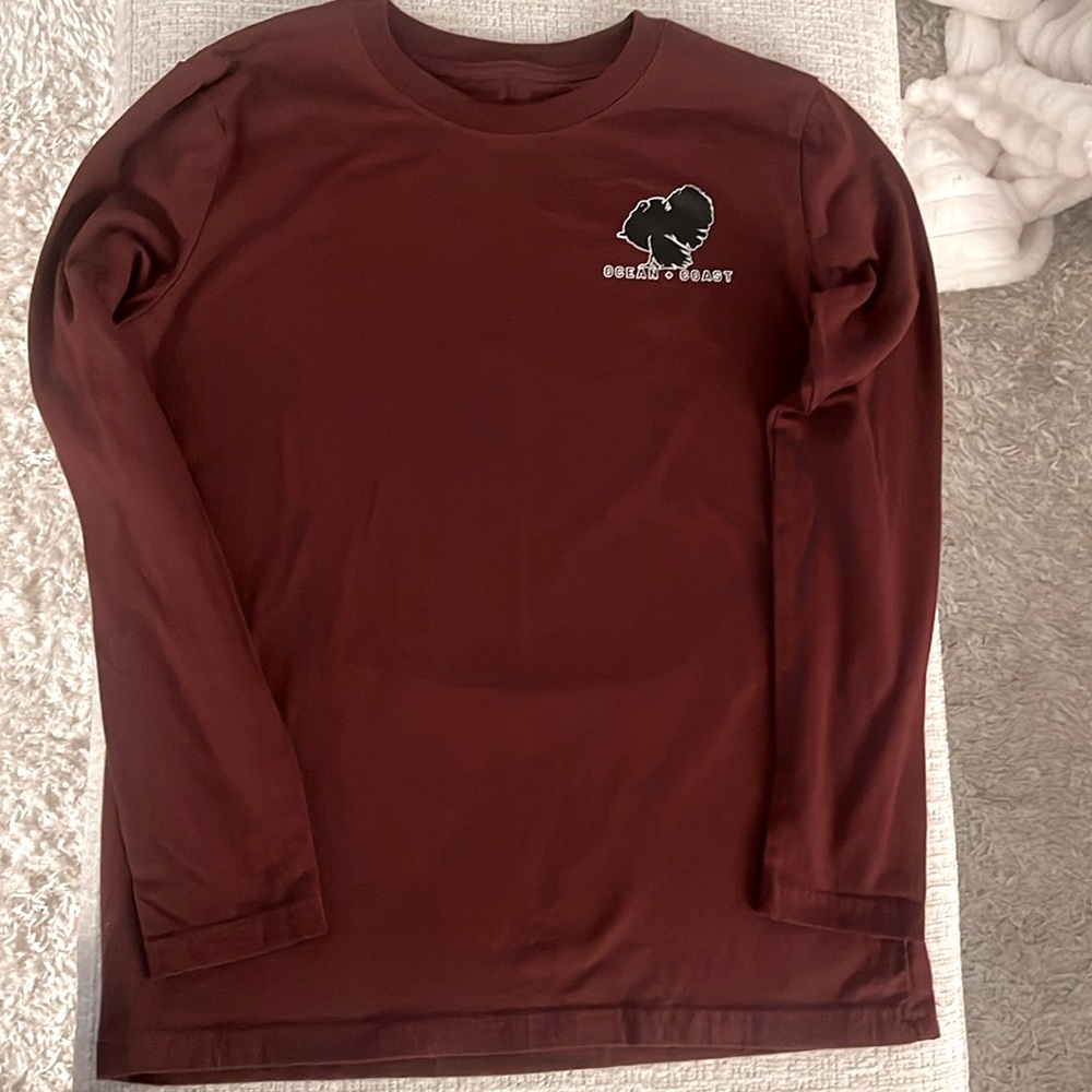 Ocean + Coast T-Shirt Long Sleeve Burgundy Size Large EUC